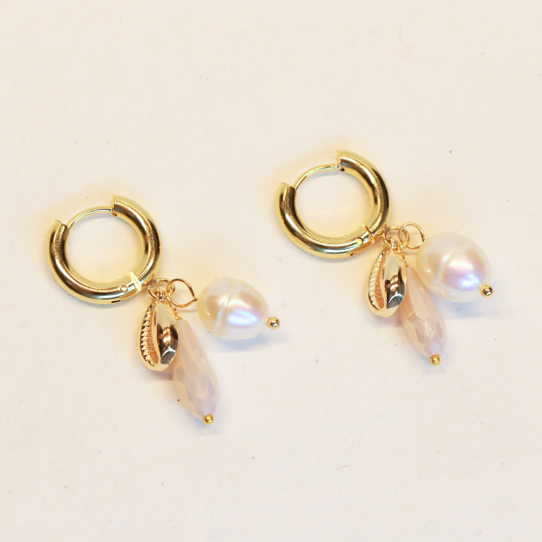 Golden Shell Hoops